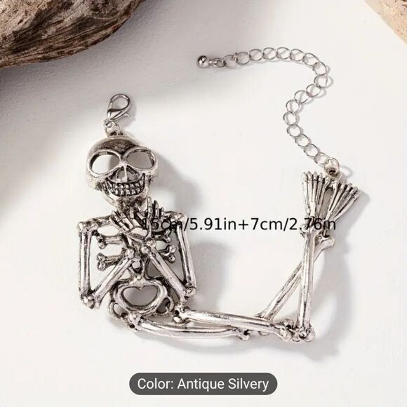 Skeleton bracelet silvertone - Picture 5 of 6